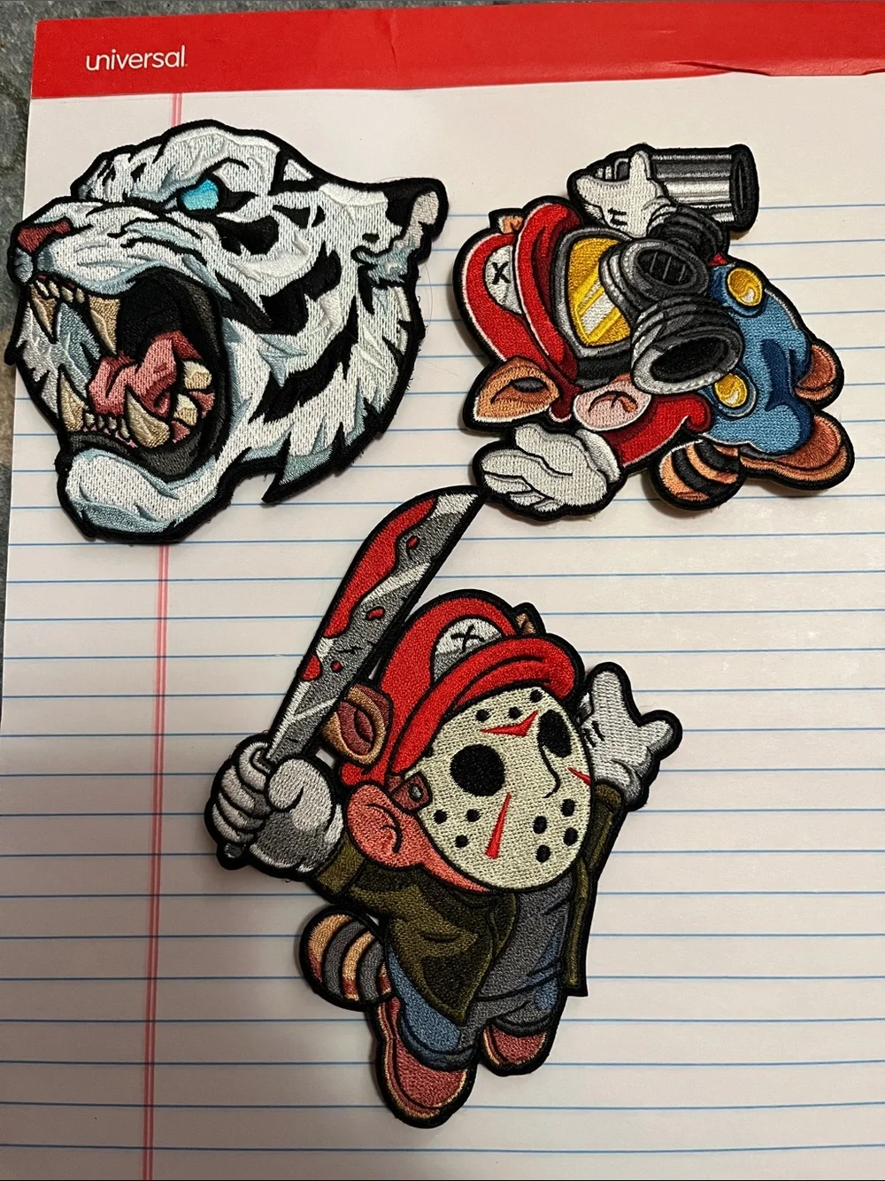 Velcro Backpack Patches - Tiger and Mario and Jason Mario